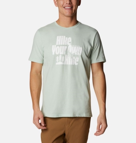 Columbia Alpine Way Men's T-Shirt Green | 348-VEZRQN