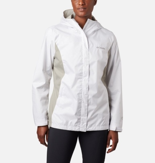 Columbia Arcadia II Women's Rain Jacket White Grey | 187-MSDXKB