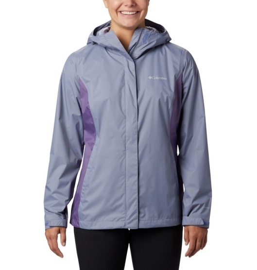 Columbia Arcadia II Women's Rain Jacket Grey Navy Purple | 542-RJSHGT