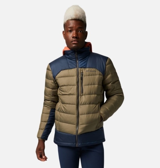 Columbia Autumn Park Men's Down Jacket Green Navy | 083-EMHSZA