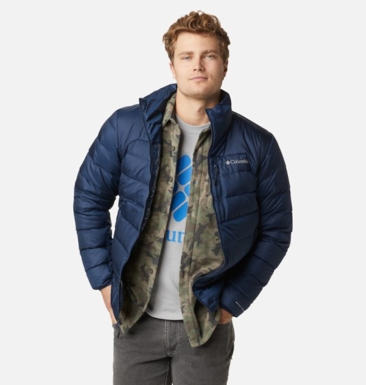 Columbia Autumn Park Men's Down Jacket Navy | 852-ECYVAW