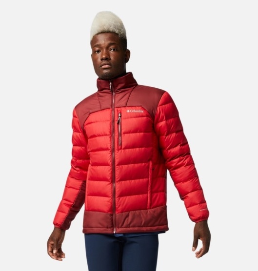 Columbia Autumn Park Men's Down Jacket Red | 198-SJXGAZ