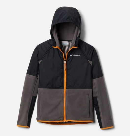 Columbia Basin Butte Kids' Fleece Jacket Grey Black Orange | 173-VKHXCE