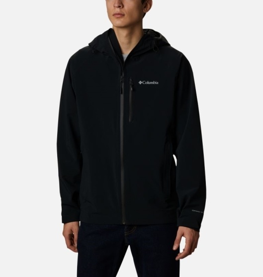 Columbia Beacon Trail Men's Rain Jacket Black | 258-UAVXQY