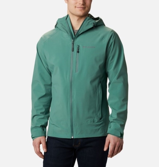 Columbia Beacon Trail Men's Rain Jacket Green | 879-FBXQWN