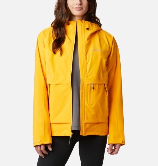 Columbia Beacon Trail Women's Rain Jacket Yellow | 029-VHLSNJ