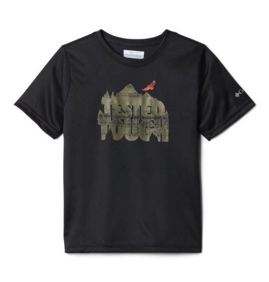 Columbia Bellator Basin Kids' T-Shirt Black | 084-IZWUNA