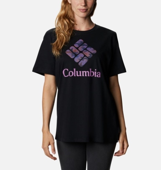 Columbia Bluebird Day Women's T-Shirt Black Blue | 975-LYWBPZ