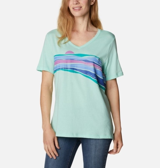 Columbia Bluebird Day Women's T-Shirt Green | 965-GPADHQ