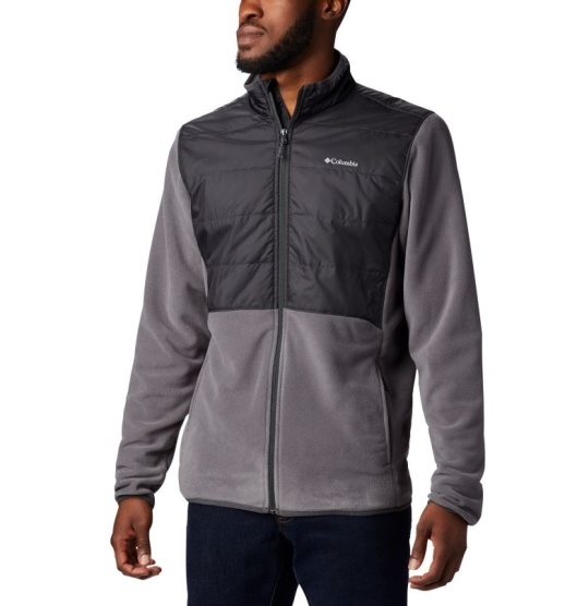 Columbia Butte Men's Fleece Jacket Grey Black | 702-NQRZLA