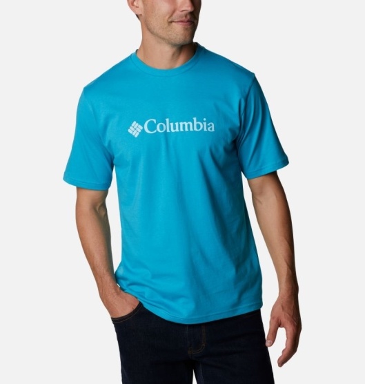 Columbia CSC Basic Logo Men's T-Shirt Blue | 861-GWFSUQ