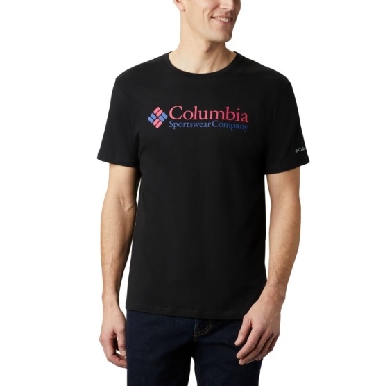 Columbia CSC Basic Logo Men's T-Shirt Black | 936-ISFRNU