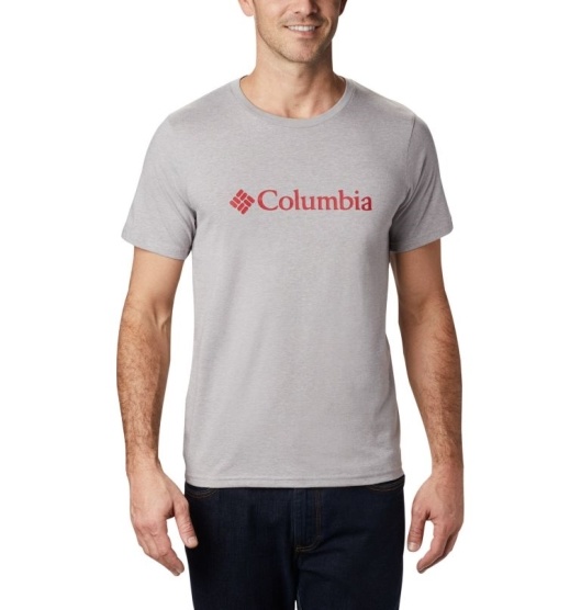 Columbia CSC Basic Logo Men's T-Shirt Grey | 023-JKLAMD