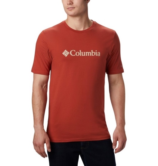 Columbia CSC Basic Logo Men's T-Shirt Red | 249-ELHPCA