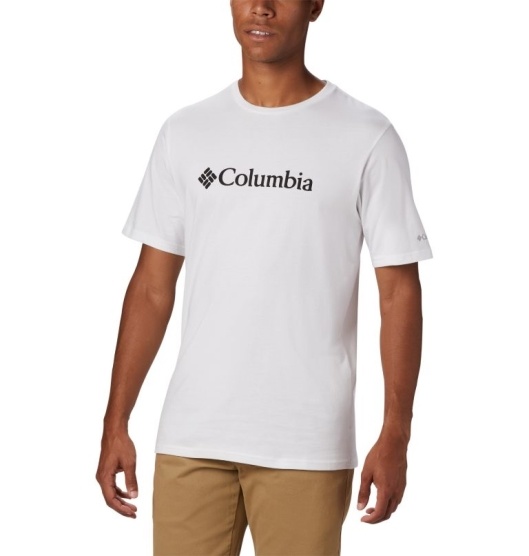 Columbia CSC Basic Logo Men's T-Shirt White | 026-MVFZKG