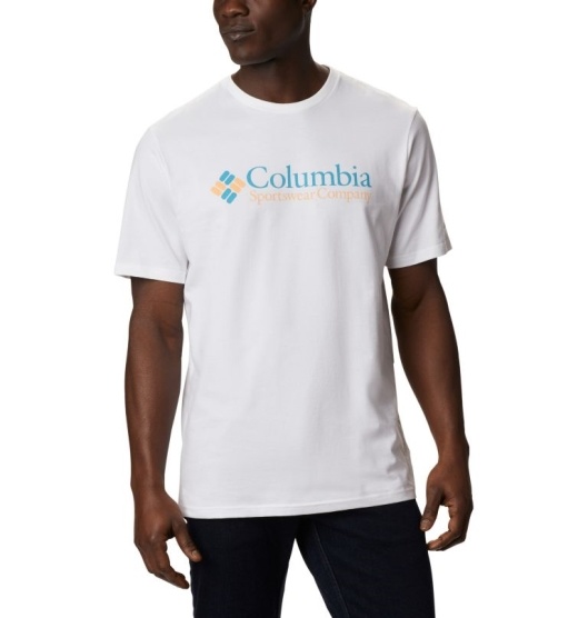 Columbia CSC Basic Logo Men's T-Shirt White | 240-XHRZWJ