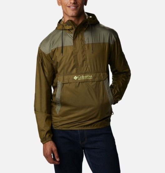 Columbia Challenger Men's Windbreaker Olive Green | 486-MRSEBN