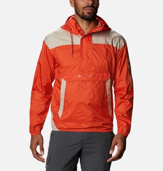 Columbia Challenger Men's Windbreaker Red Khaki | 192-LXPMUZ