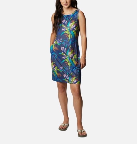 Columbia Chill River Women's Dresses Blue | 961-WTEGSK