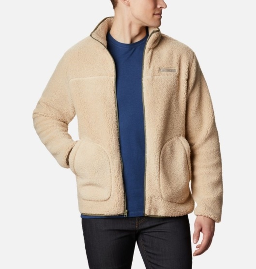 Columbia Coats Men's Fleece Jacket Khaki Green | 376-NUJDYP