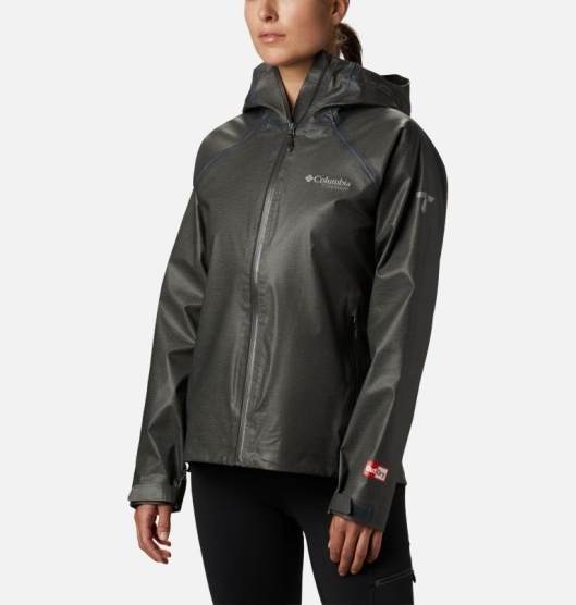 Columbia Coats Women's Rain Jacket Black Grey | 793-MLHCQB