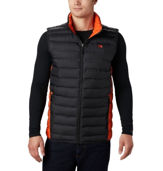 Columbia Collegiate Men's Vest Black Orange | 034-BQRJUY