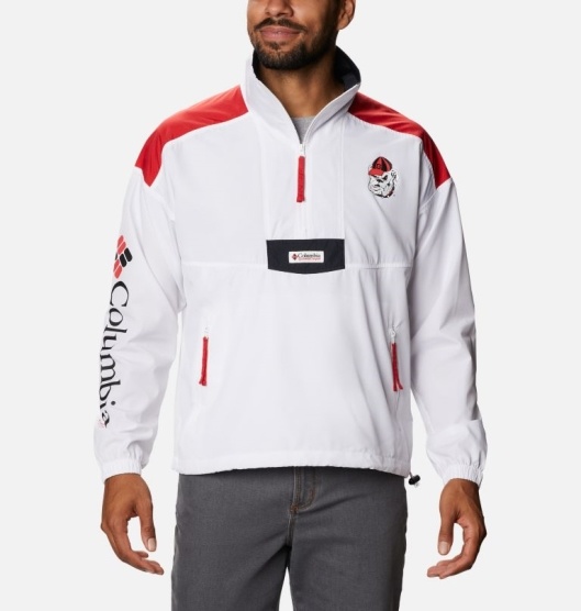 Columbia Collegiate Men's Windbreaker White Red Black | 146-WHIQKU