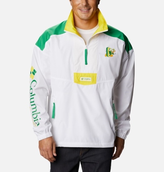 Columbia Collegiate Men's Windbreaker White Green Yellow | 248-IKASEM