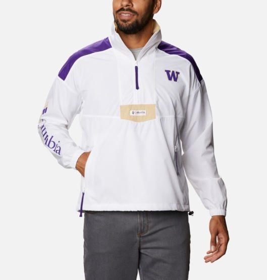 Columbia Collegiate Men's Windbreaker White Purple | 769-UOHWNV