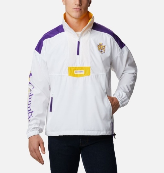 Columbia Collegiate Men's Windbreaker White Purple Yellow | 954-HSTEYO