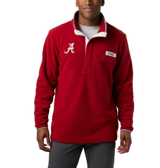 Columbia Collegiate PFG Men's Fleece Jacket Red | 806-YRDCSQ