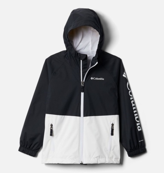 Columbia Dalby Springs Kids' Waterproof Jacket White Black | 598-ASPILF