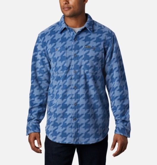 Columbia Flare Gun Men's Shirts Blue | 357-QHVDPL