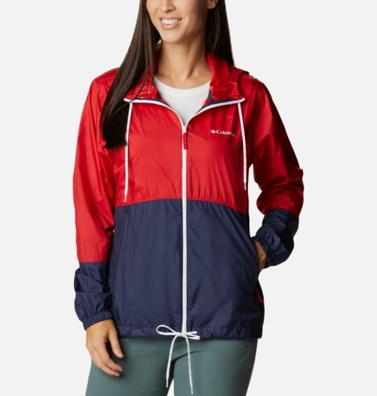 Columbia Flash Forward Women's Windbreaker Red Blue White | 352-UXJDOA