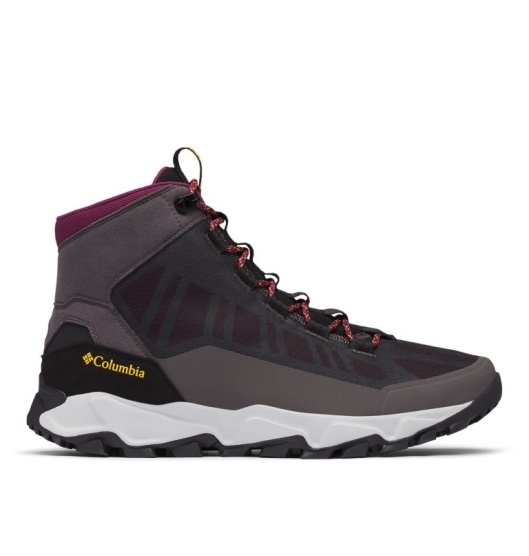 Columbia Flow Borough Men's Boots Grey Yellow | 059-WSXECA