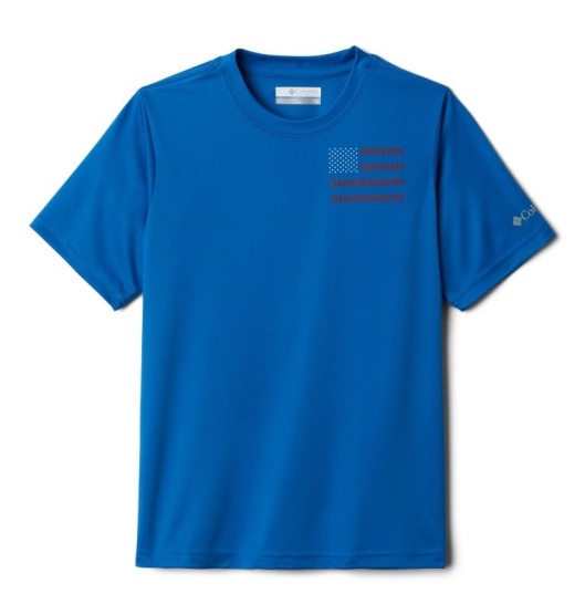 Columbia Grizzly Grove Kids' T-Shirt Blue | 957-ZSGAYQ