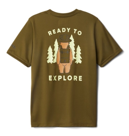 Columbia Grizzly Grove Kids' T-Shirt Olive | 105-ELWYDQ