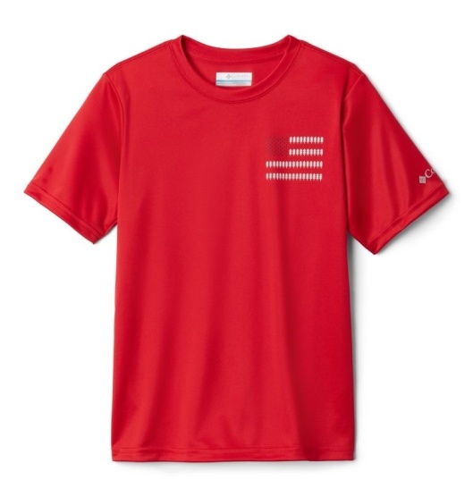 Columbia Grizzly Grove Kids' T-Shirt Red | 970-EVBULW