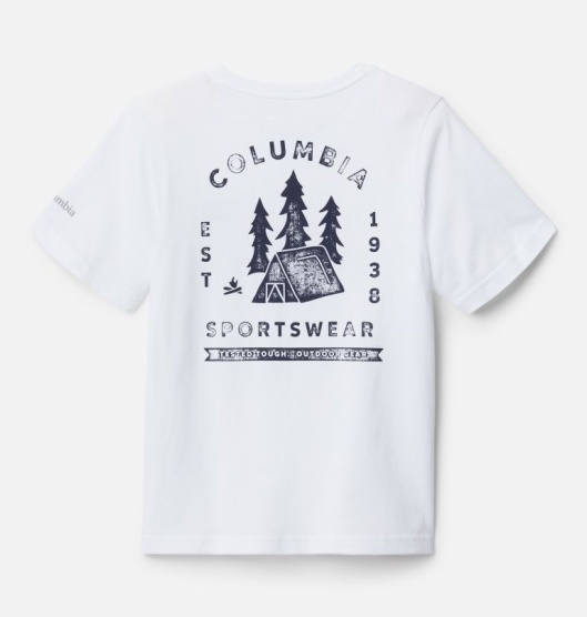 Columbia Happy Hills Kids' T-Shirt White | 170-DJYZQS