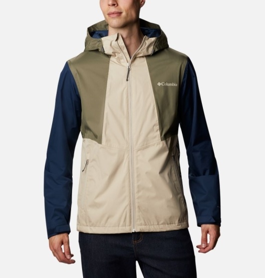 Columbia Inner Limits II Men's Rain Jacket Khaki Navy Green | 709-FHZRIA