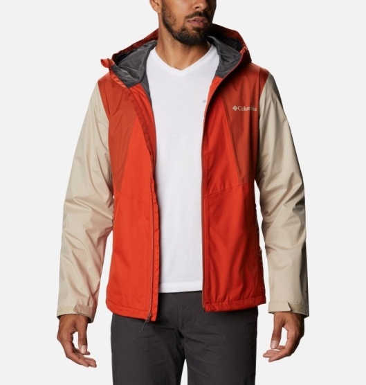 Columbia Inner Limits II Men's Rain Jacket Red Khaki | 948-CRKWUQ