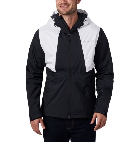 Columbia Inner Limits Men's Rain Jacket Black White | 641-RFZLWJ