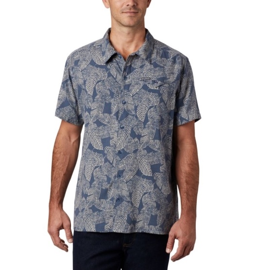 Columbia Lakeside Trail Men's Shirts Blue | 193-YQWCHD