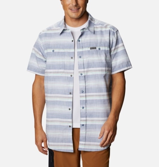 Columbia Leadville Ridge Men's Shirts Blue | 032-UXPVSK