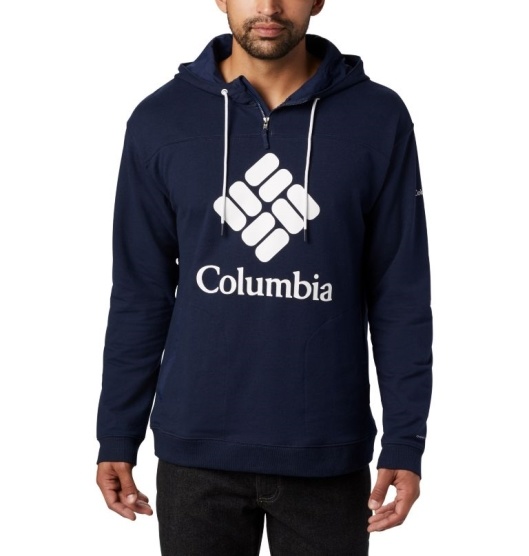 Columbia Lodge Men's Hoodies Navy White | 593-QJWBLH