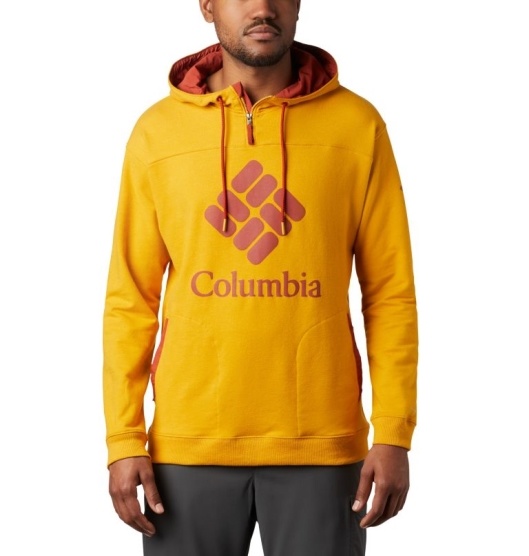 Columbia Lodge Men's Hoodies Yellow Red | 920-ZLARTC