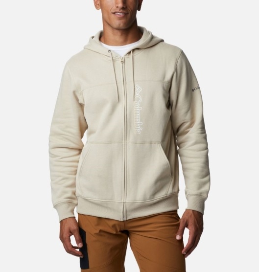 Columbia Logo Men's Hoodies Khaki | 140-BUDYIT