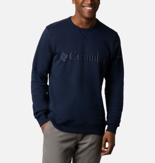 Columbia Logo Men's Hoodies Navy | 025-USAIVG