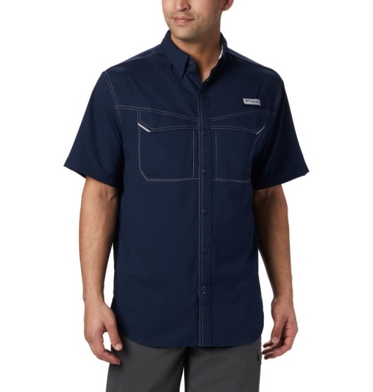 Columbia Low Drag Offshore Men's Shirts Navy | 132-EKJBHG