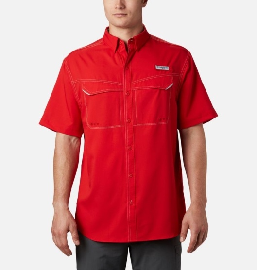 Columbia Low Drag Offshore Men's Shirts Red | 492-UAKYTL